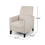 Fauteuil inclinable contemporain Alscot en tissu avec mécanisme poussoir par
