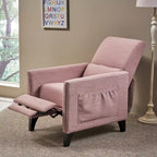 Fauteuil inclinable contemporain Alscot en tissu avec mécanisme poussoir par