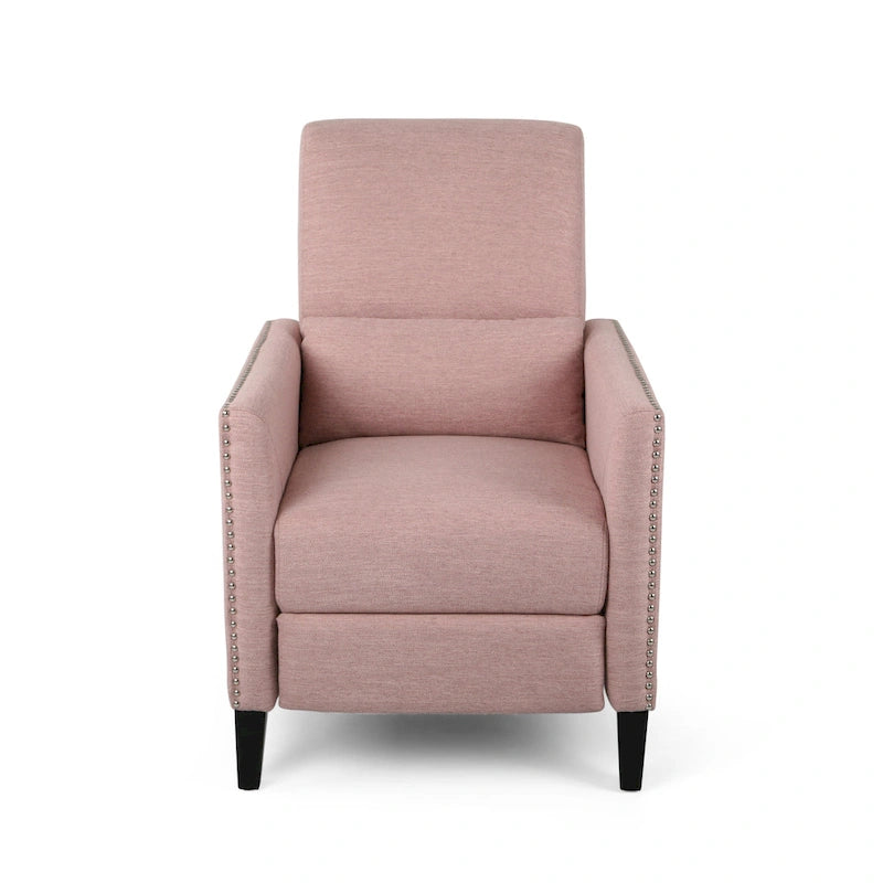 Fauteuil inclinable contemporain Alscot en tissu avec mécanisme poussoir par