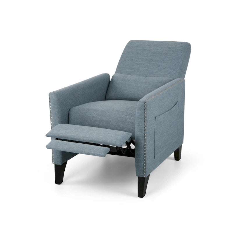 Fauteuil inclinable contemporain Alscot en tissu avec mécanisme poussoir par