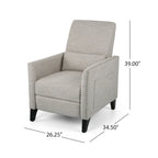 Fauteuil inclinable contemporain Alscot en tissu avec mécanisme poussoir par