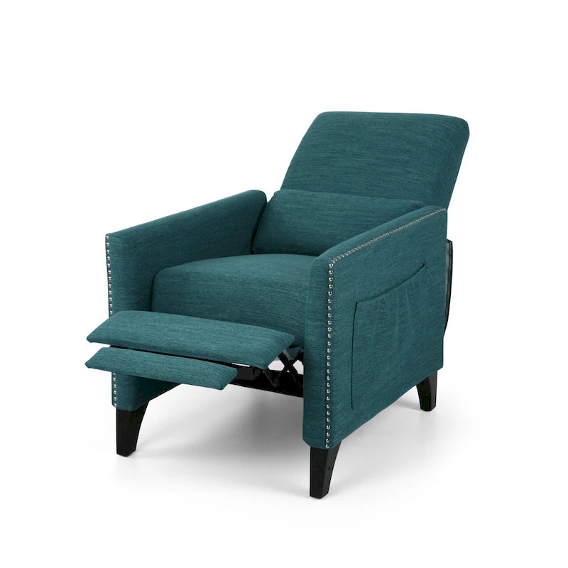 Fauteuil inclinable contemporain Alscot en tissu avec mécanisme poussoir par