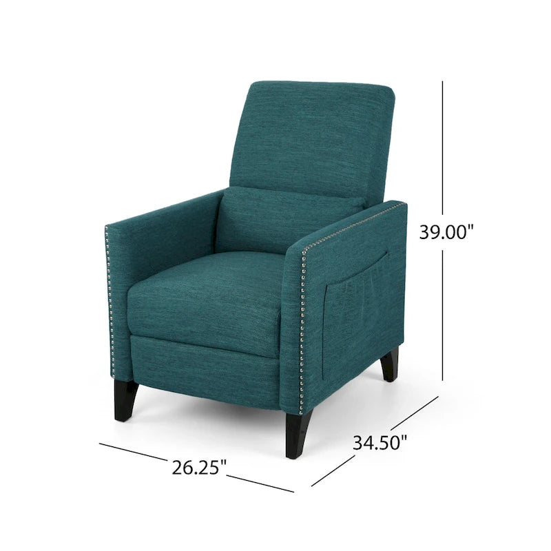 Fauteuil inclinable contemporain Alscot en tissu avec mécanisme poussoir par