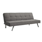 Canapé-lit futon à cadre métallique avec pieds en acier inoxydable - 32,30 x 68,90 x 29,15