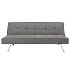 Canapé-lit futon à cadre métallique avec pieds en acier inoxydable - 32,30 x 68,90 x 29,15