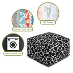 Majestic Home Goods Pouf ottoman d'intérieur en coton Fusion 68,5 cm (L) x 68,5 cm (l) x 43 cm (H)