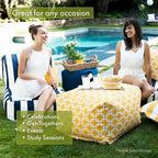 Majestic Home Goods Pouf ottoman d'intérieur en coton Fusion 68,5 cm (L) x 68,5 cm (l) x 43 cm (H)