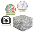 Majestic Home Goods Pouf ottoman d'intérieur en coton Fusion 68,5 cm (L) x 68,5 cm (l) x 43 cm (H)
