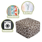 Majestic Home Goods Pouf ottoman d'intérieur en coton Fusion 68,5 cm (L) x 68,5 cm (l) x 43 cm (H)