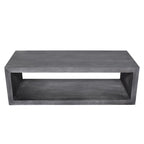 Table basse en bois en forme de cube Keli de 58 pouces avec étagère inférieure ouverte, gris anthracite