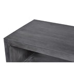 Table basse en bois en forme de cube Keli de 58 pouces avec étagère inférieure ouverte, gris anthracite