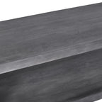 Table basse en bois en forme de cube Keli de 58 pouces avec étagère inférieure ouverte, gris anthracite