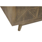 Meuble TV Bidi en bois avec 2 étagères ouvertes, style Mid-Century Modern, 56 pouces, par