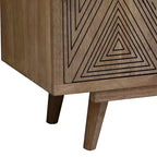Meuble TV Bidi en bois avec 2 étagères ouvertes, style Mid-Century Modern, 56 pouces, par