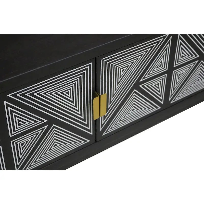 Meuble TV Bidi en bois avec 2 étagères ouvertes, style Mid-Century Modern, 56 pouces, par