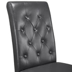 Chaise de salle à manger rembourrée à boutons Yaheetech avec pieds en bois massif, lot de 2 - Lot de 2