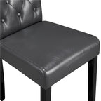 Chaise de salle à manger rembourrée à boutons Yaheetech avec pieds en bois massif, lot de 2 - Lot de 2