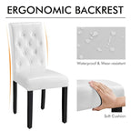 Chaise de salle à manger rembourrée à boutons Yaheetech avec pieds en bois massif, lot de 2 - Lot de 2
