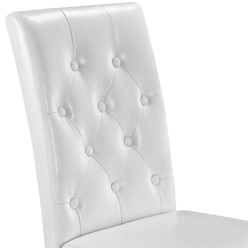 Chaise de salle à manger rembourrée à boutons Yaheetech avec pieds en bois massif, lot de 2 - Lot de 2