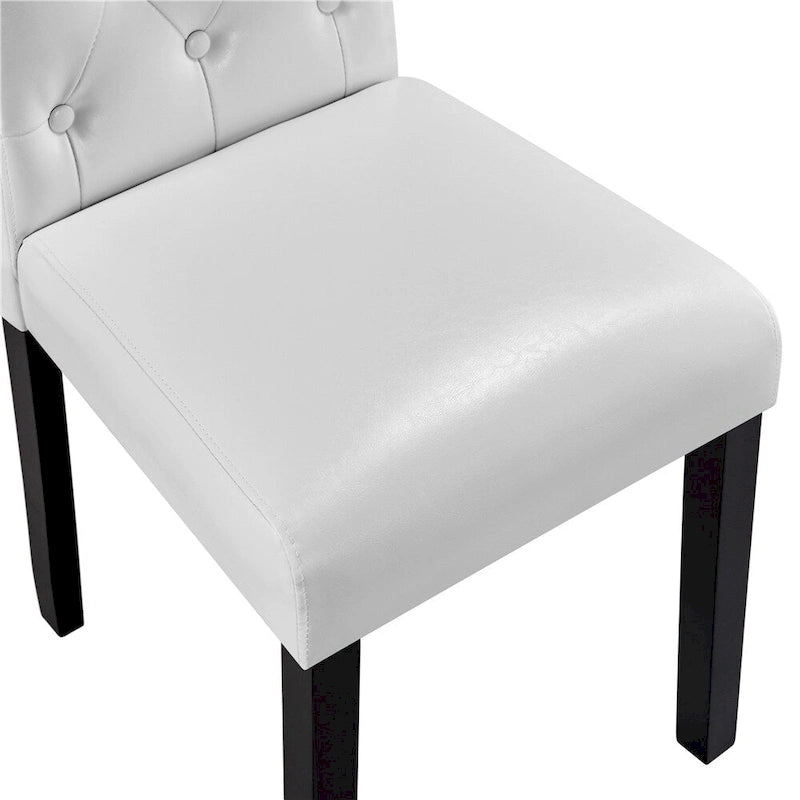 Chaise de salle à manger rembourrée à boutons Yaheetech avec pieds en bois massif, lot de 2 - Lot de 2