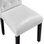 Chaise de salle à manger rembourrée à boutons Yaheetech avec pieds en bois massif, lot de 2 - Lot de 2