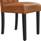 Chaise de salle à manger rembourrée à boutons Yaheetech avec pieds en bois massif, lot de 2 - Lot de 2