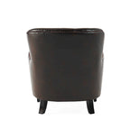 Fauteuil Club Chesterfield Oversize en Cuir Marron Tafton par