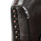 Fauteuil Club Chesterfield Oversize en Cuir Marron Tafton par