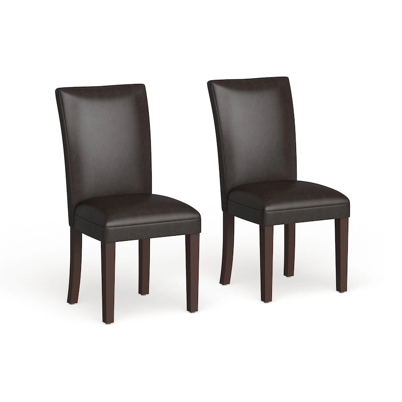 Chaise de salle à manger Parsons - Similicuir marron - lot de 2