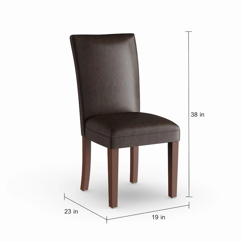 Chaise de salle à manger Parsons - Similicuir marron - lot de 2