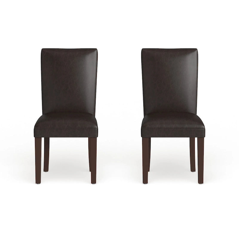 Chaise de salle à manger Parsons - Similicuir marron - lot de 2