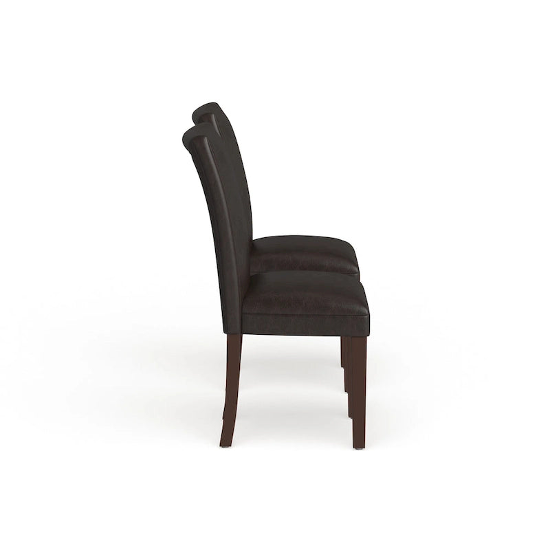 Chaise de salle à manger Parsons - Similicuir marron - lot de 2