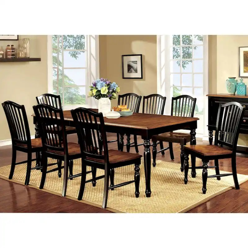  Transitional Wood Two-tone 9-Piece Dining Set by 