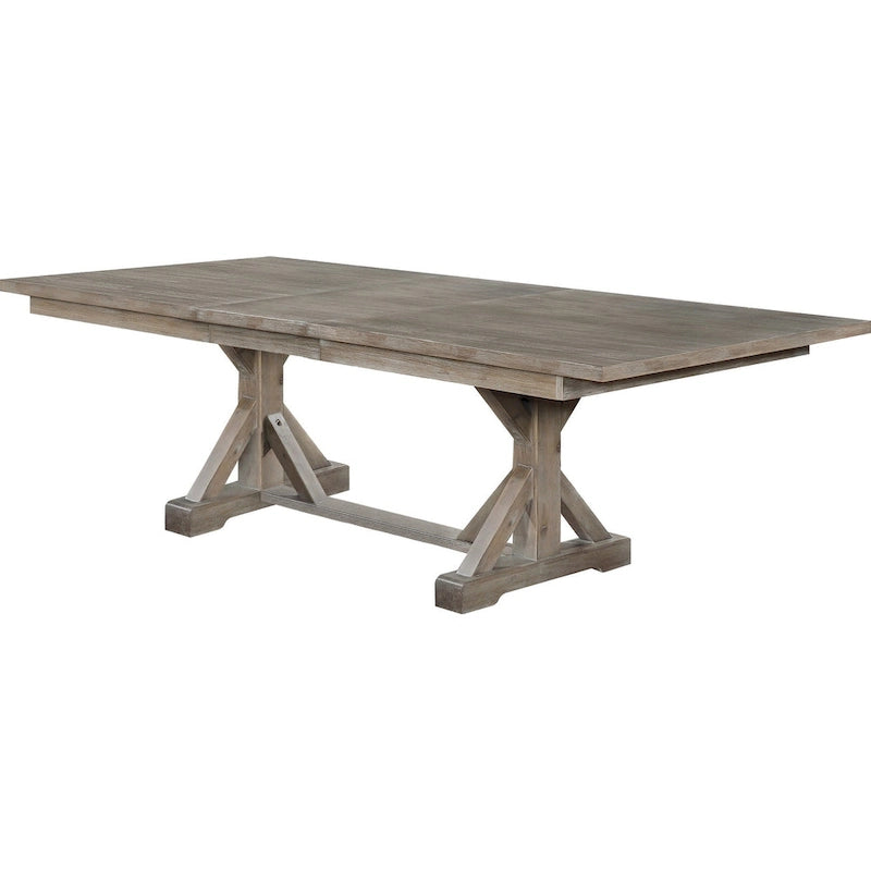 Ensemble de salle à manger rustique 9 pièces avec table à tréteaux