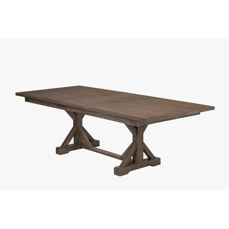 Ensemble de salle à manger rustique 9 pièces avec table à tréteaux