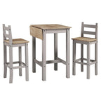 Ensemble de salle à manger en bois, hauteur bar, table à rabats et 2 chaises Collection Corona