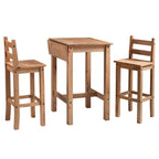Ensemble de salle à manger en bois, hauteur bar, table à rabats et 2 chaises Collection Corona