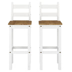 Ensemble de salle à manger en bois, hauteur bar, table à rabats et 2 chaises Collection Corona