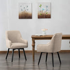 Lot de 2 chaises de salle à manger pivotantes, fauteuils rembourrés, chaises de salon, chaise de bureau avec accoudoirs
