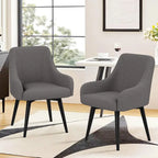 Lot de 2 chaises de salle à manger pivotantes, fauteuils rembourrés, chaises de salon, chaise de bureau avec accoudoirs