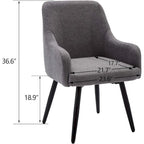 Lot de 2 chaises de salle à manger pivotantes, fauteuils rembourrés, chaises de salon, chaise de bureau avec accoudoirs