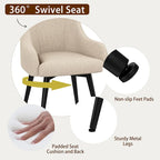 Lot de 2 chaises de salle à manger pivotantes, fauteuils rembourrés, chaises de salon, chaise de bureau avec accoudoirs