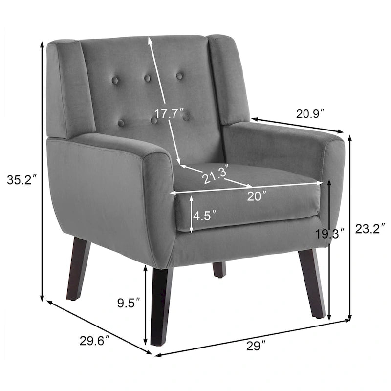 Lot de 2 fauteuils de salon en velours avec accoudoirs