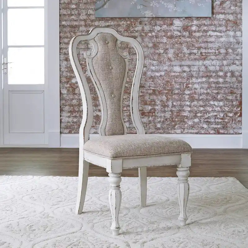 Chaise d'appoint rembourrée à lattes (Lot de 2)