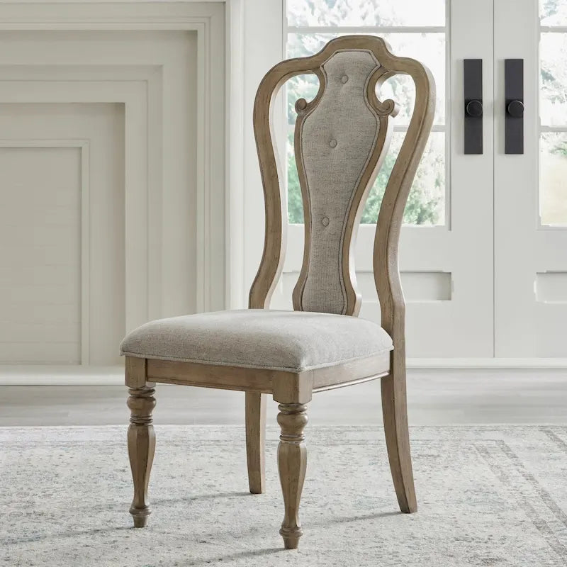 Chaise d'appoint rembourrée à lattes (Lot de 2)