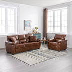 Ensemble de salon rembourré, 2 pièces, fauteuil et canapé en similicuir