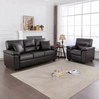 Ensemble de salon rembourré, 2 pièces, fauteuil et canapé en similicuir