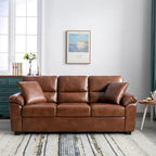 Ensemble de salon rembourré, 2 pièces, fauteuil et canapé en similicuir