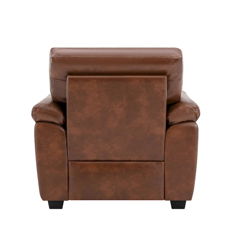 Ensemble de salon rembourré, 2 pièces, fauteuil et canapé en similicuir