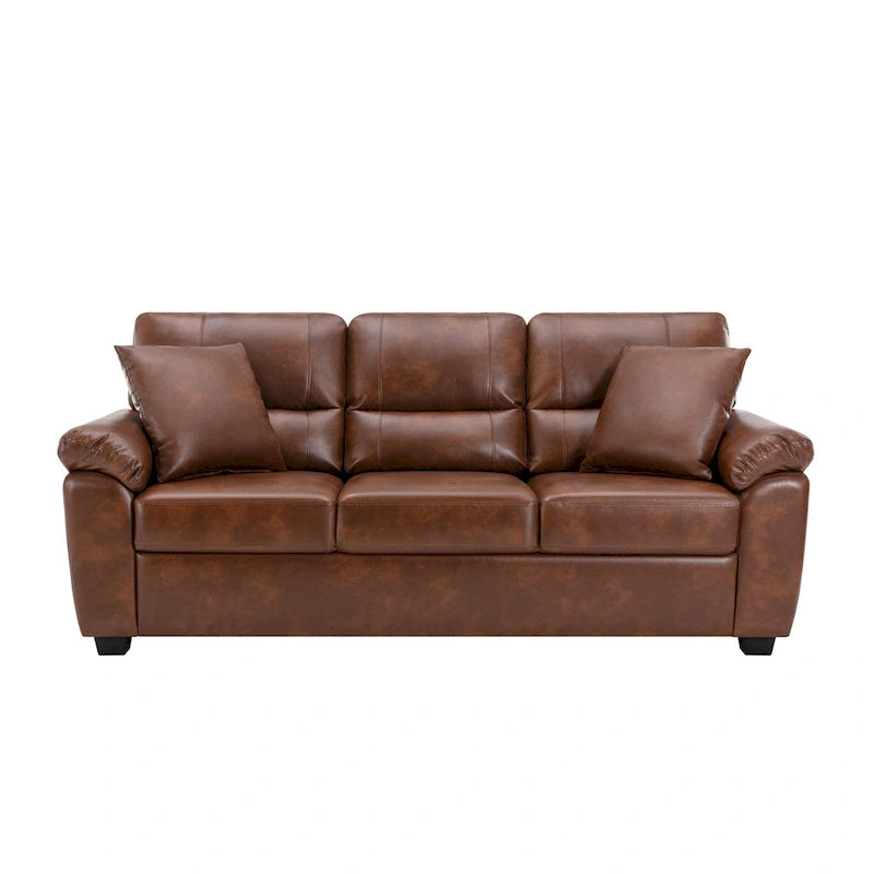 Ensemble de salon rembourré, 2 pièces, fauteuil et canapé en similicuir